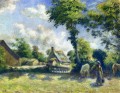 landscape at melleray woman carrying water to horses 1881 Camille Pissarro